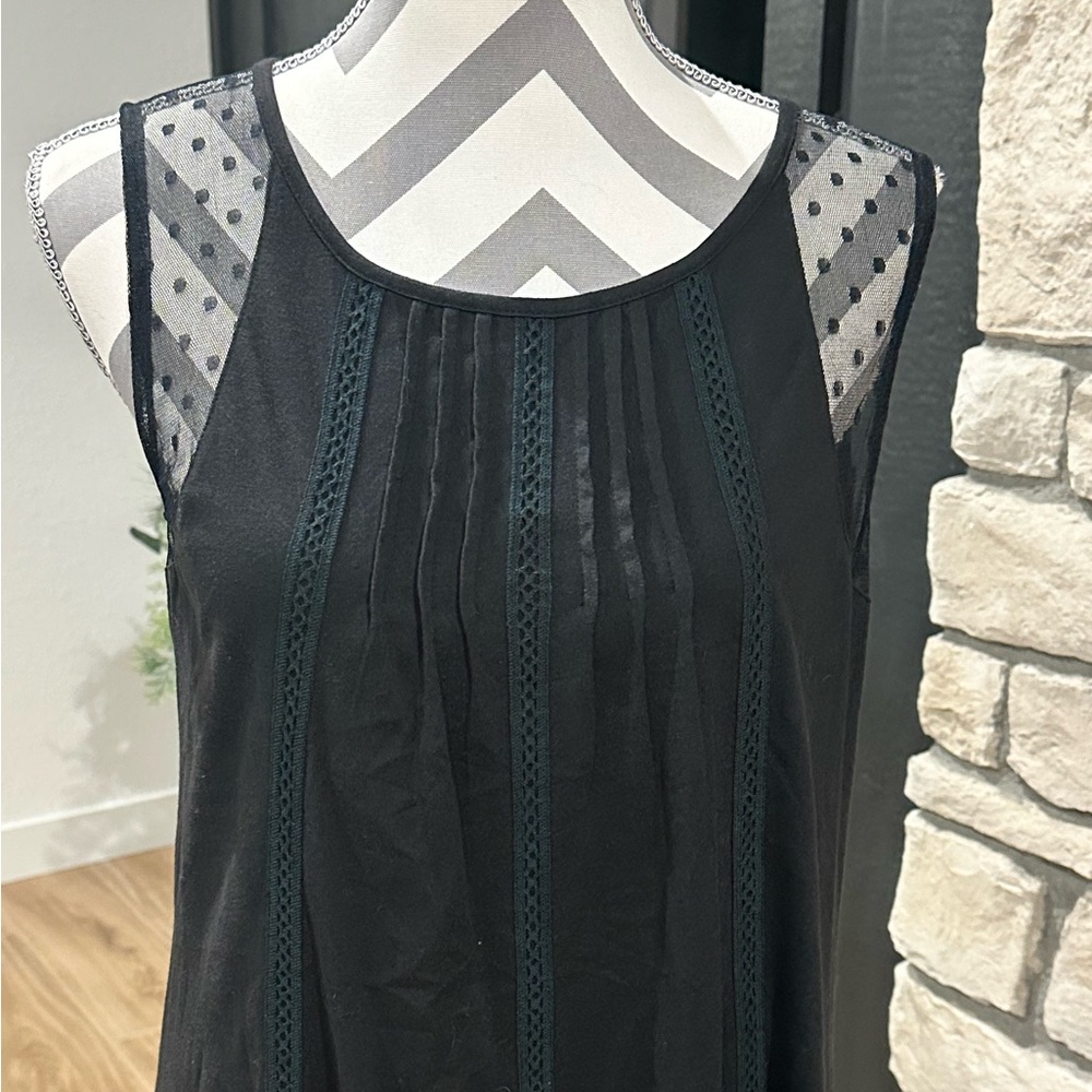 Double D Ranch black sleeveless tunic top / dress with black lace trim SZ S - Picture 4 of 10